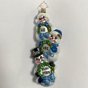 Christopher Radko Roar Of The Lions Exclusive Design Penn State Snowmen Ornament